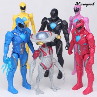 Mig โมเดลฟิกเกอร์อนิเมะ Power Rangers พร้อมไฟ สําหรับตกแต่ง 6 ชิ้น ต่อชุด