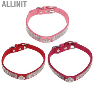 Allinit Rhinestone Dog Collar  Crown Diamante Jewelry Sparkling Elastic for Cats Dogs