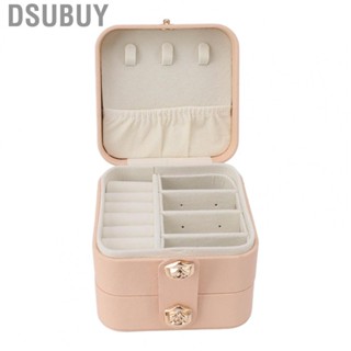 Dsubuy Travel Jewelry Box  Full Protection Small Case Compact Tear Resistant Worry Free 2 Layer for Necklaces Bracelets