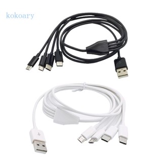 Kok อะแดปเตอร์สายชาร์จ Type C Micro USB 4 เชื่อมต่อ ยืดหยุ่น