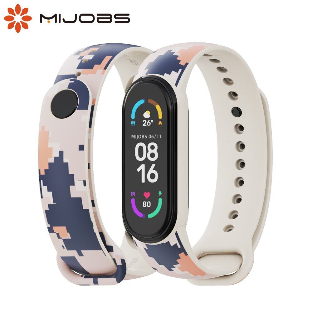 Mijobs สายนาฬิกาข้อมือ TPU พิมพ์ลาย สําหรับ Xiaomi Mi Band 7 6 5 Xiaomi Mi Band 5 6 Smart Watchband 