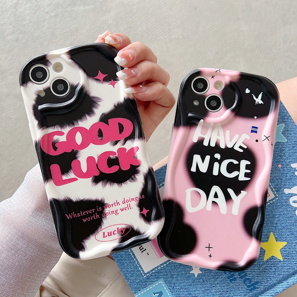 NY| เคส สำหรับ Samsung Galaxy A54 A71 A72 A73 S20 S21 S22 S23 FE Plus Ultra Soft Cream Good Luck Nic