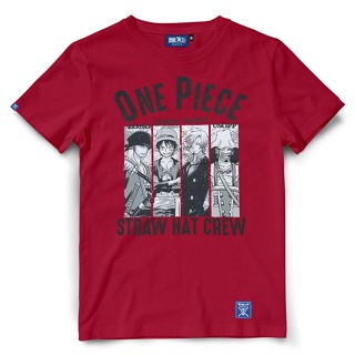 เสื้อยืดวันพีซ One Piece-807 : Luffy-Sanji-Zoro-Usopp [สีแดง - สีดำ] [S-5XL]