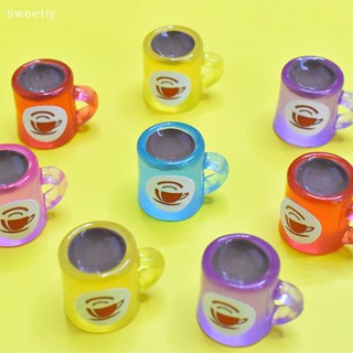 Sweetiy โมเดลแก้วกาแฟเรซิ่น เรืองแสง ขนาดเล็ก 5 ชิ้น