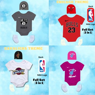 ชุดรอมเปอร์ ธีม NBA Brooklyn Miami Chicago Bulls BCLZ สําหรับเด็กทารก (3 in 1)