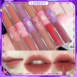 ♕ Cappuvini Double Head Cheese Mashed Lip Glazed Matte Mist Surface Smooth Lipstick High Color Rendering Long Lasting Lip Makeup 6 Colors UPBEST