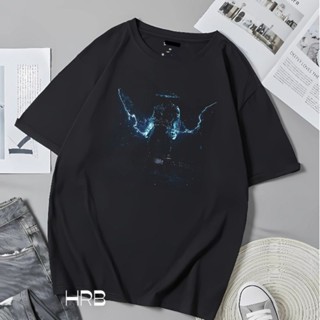 มีความสุข เสื้อยืด ผ้าฝ้าย แบบหนา พิมพ์ลาย MORTAL KOMBAT RAIDEN Lightning Screen สําหรับผู้ใหญ่