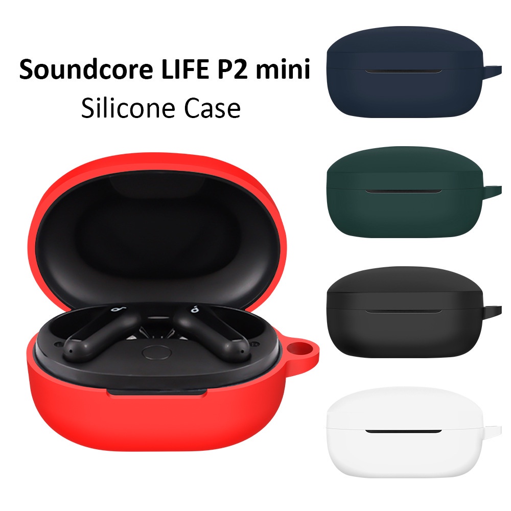 Cre Soft Silicone Case TWS Anker Soundcore Life P2 Mini + carabiner