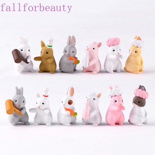 FALLFORBEAUTY โมเดลฟิกเกอร์ รูปการ์ตูนสัตว์อีสเตอร์ กระต่าย DIY ของเล่นสําหรับเด็ก