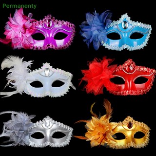 Permanenty Diamond Venetian Mask Venice Feather Flower Wedding Carnival Party