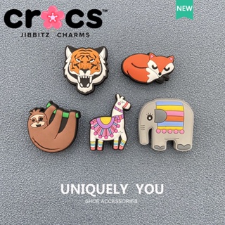 Jibbitz crocs charms หัวเข็มขัดรองเท้า รูปการ์ตูนสุนัขจิ้งจอก ช้าง สัตว์ สําหรับตกแต่งรองเท้า DIY