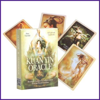 ไพ่ทาโรต์ Kunyin Divination Cards Psychological Oracle Deck Board Game Mysterious Card ขนาดพกพา สําหรับเล่นเกม 44 ชิ้น