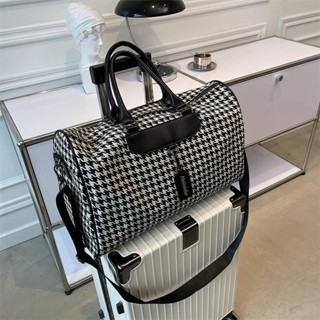 Houndstooth กระเป๋าถือ กระเป๋าเดินทาง จุของได้เยอะ น้ําหนักเบา สําหรับผู้หญิง