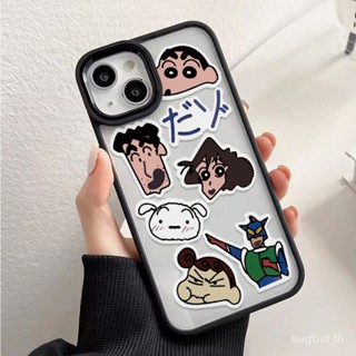 เคสโทรศัพท์มือถืออะคริลิคใส แบบแข็ง กันกระแทก ลายการ์ตูนชินจัง สําหรับ iPhone 7 8 Plus XS XR X XS max 11 12 13 14 11 Pro max 12 Pro 13 Pro max 14 Pro max เคส