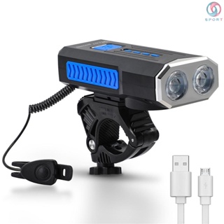 West BIKING ไฟจักรยาน USB 1000 Lumens 360° ฐานหมุนได้ พร้อมแตร สําหรับไฟหน้ารถจักรยาน