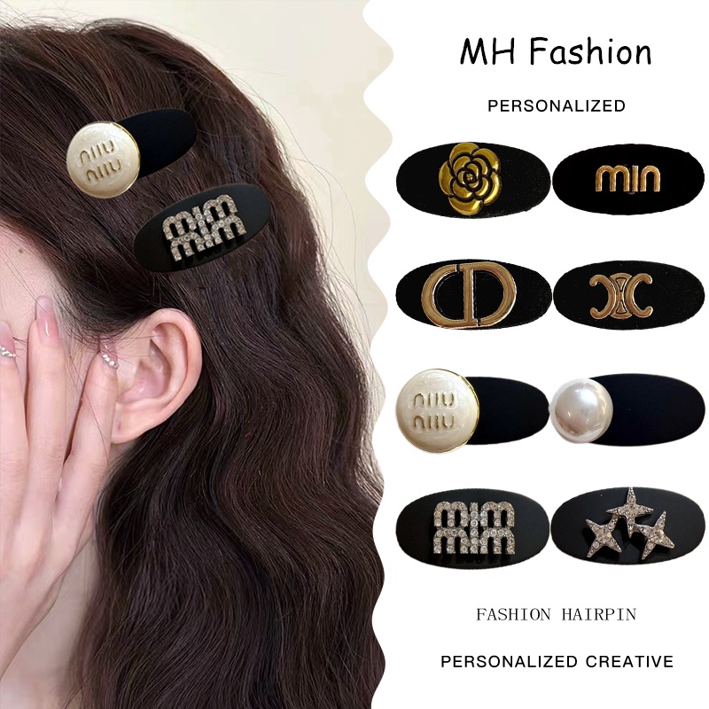 MH แฟชั่นคู่ C ตัวอักษรกำมะหยี่นักเรียนคลิปผมแฟชั่นด้านข้างคลิปผมปากเป็ดคลิปผมม้าเครื่องประดับผมสำหรับสุภาพสตรี