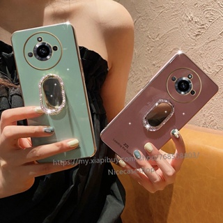 พร้อมส่ง เคสโทรศัพท์มือถือ TPU นิ่ม ขอบตรง พร้อมขาตั้ง สําหรับ Realme11 Pro Realme 11 Pro + Plus 5G 2023 Realme 11 Pro 5G