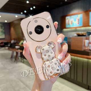 เคสมือถือ แบบนิ่ม ลายหมีน่ารัก พร้อมขาตั้ง สําหรับ Realme 11 Pro+ Plus C53 NFC GT NEO5 SE 4G 5G Realme11 11Pro Realme11Pro+