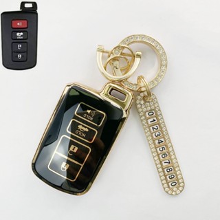 พร้อมส่ง เคสกุญแจรถยนต์ ซิลิโคนนิ่ม พร้อมพวงกุญแจ สําหรับ Toyota Vios Altis Camry Rav4 Chr