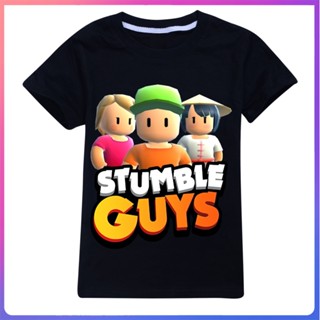 เสื้อยืดแขนสั้น พิมพ์ลายการ์ตูนเกม Stumble Guys สําหรับเด็กผู้ชาย และเด็กผู้หญิง 3-15 ปี 2023