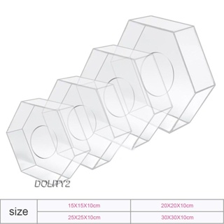 [Dolity2] ชั้นวางเค้กอะคริลิคใส ทรงหกเหลี่ยม สําหรับงานแต่งงาน วันเกิด