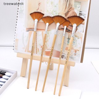 Tr แปรงปากกาไนล่อน รูปพัด สําหรับวาดภาพระบายสีผม 5 ชิ้น