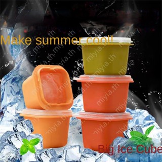 แม่พิมพ์น้ำแข็งซิลิโคนเครื่องทำน้ำแข็งพร้อมฝาปิด Ice Lattice Press Type Ice Box Summer Ice Cream Gadgets Trays Kitchen Accessories miyia