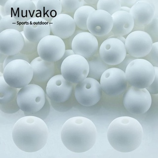 Muvako ลูกปัดซิลิโคน 15 มม. สีขาว ยางงานฝีมือ สําหรับทําเครื่องประดับ