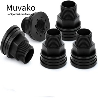 Muvako อุปกรณ์เชื่อมต่อถังเก็บน้ํา PVC สีดํา 3/4 นิ้ว ตัวผู้ 1/2 นิ้ว ตัวเมีย 4 แพ็ค