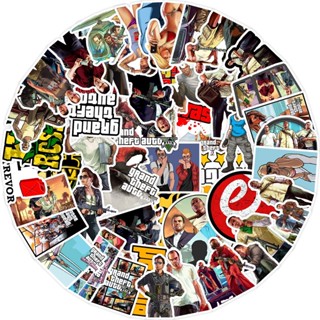 สติกเกอร์ ลายเกม GTA 5 สําหรับตกแต่งกระเป๋าเดินทาง โทรศัพท์ แล็ปท็อป โน้ตบุ๊ก ของขวัญเด็ก 50 ชิ้น