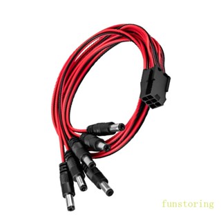 Fun การ์ดจอ 6Pin เป็น DC5525 5521 18AWG สายเคเบิลยาว 30 ซม. 50 ซม. 100 ซม.