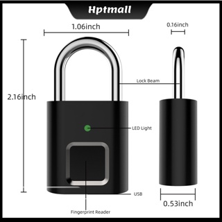 [NTO] กุญแจล็อคลายนิ้วมือ แบบโลหะ ชาร์จ USB สําหรับกระเป๋าเดินทาง หนังสือ