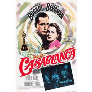 Casablanca โปสเตอร์ภาพยนตร์ Humphrey Bogart Ingrid Bergman คลาสสิก สําหรับตกแต่งบ้าน