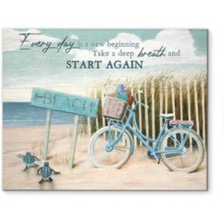 โปสเตอร์ ลาย Every Day Is New Beginning Start Again Beach สําหรับตกแต่งผนังบ้าน