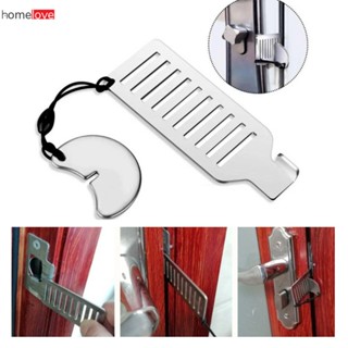 ล็อคประตูรักษาความปลอดภัยแบบพกพา Hotel Home Security Privacy Travel Mini Hardware Door Lock Anti-theft Lock Self-defense Travel Stopper homelove