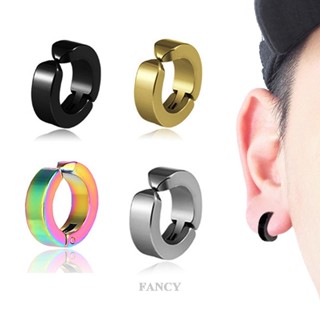 Fancy 1 ชิ้น แฟชั่น ผู้ชาย สเตนเลส ฮักกี้ ห่วง ต่างหู