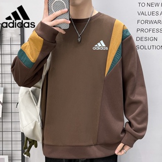 Adidas ของแท้ เสื้อกันหนาว คอกลม ผ้าฝ้าย สไตล์สปอร์ต สําหรับคู่รัก