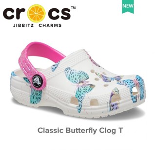 Crocs รองเท้าชายหาด ลายผีเสื้อน่ารัก สไตล์คลาสสิก สําหรับเด็ก | 208300