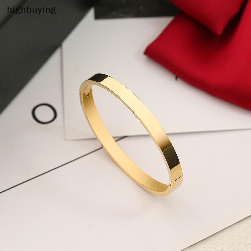 [highbuying] แฟชั่น เรียบง่าย ไทเทเนียม เหล็ก ยิปโซ กําไลข้อมือ ไม่จางหาย แสง อารมณ์ เต็มรูปแบบ เพชร สร้อยข้อมือ สําหรับผู้หญิง เครื่องประดับ ใหม่ พร้อมส่ง