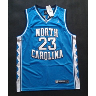 ขายดี กระทิง NBA Chicago Bulls North Carolina State University อเนกประสงค์ #23 เสื้อกีฬาบาสเก็ตบอล Michael Jordan Blue สไตล์เรโทร 456733