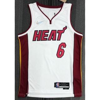 เสื้อกีฬาบาสเก็ตบอล ลายทีม nba Miami Heat No.6 James สีขาว 2022 924943