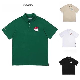 เสื้อโปโลแขนสั้น คอปก ปักลาย Malbon Golf สไตล์เกาหลี แบบแห้งเร็ว ระบายอากาศ เหมาะกับฤดูร้อน สําหรับผู้ชาย BU2R