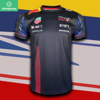 เสื้อยืดคอกลม F1T-Shirt Redbull Racing เสื้อยืดฟอร์มูล่าวัน ทีม เรดบูล เรซซิ่ง #FM0067 พิมพ์ทั้งตัว ไซส์ shangsong