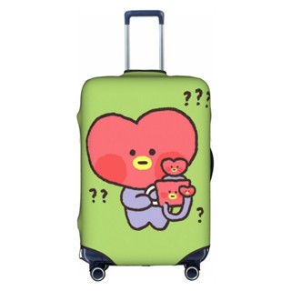 【พร้อมส่ง】BT21 ผ้าคลุมกระเป๋าเดินทาง ลายการ์ตูนตลก ล้างทําความสะอาดได้ สําหรับกระเป๋าเดินทาง ขนาด 18-32 นิ้ว