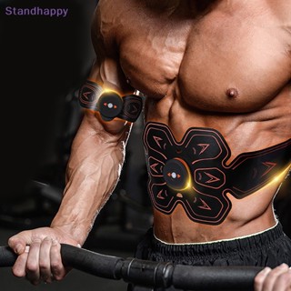 Standhappy อุปกรณ์กระตุ้นกล้ามเนื้อหน้าท้อง EMS ABS ชาร์จ USB สําหรับออกกําลังกาย ยิม ฟิตเนส