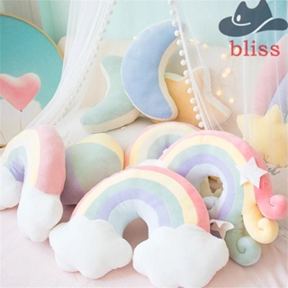 BLISS หมอนตุ๊กตานุ่ม รูปการ์ตูนท้องฟ้ากลางคืน ดวงจันทร์ สีแคนดี้ สําหรับตกแต่งโซฟา