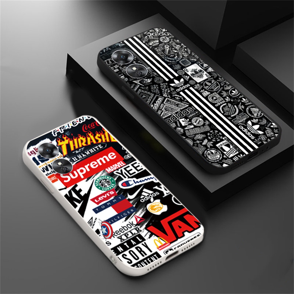 เคสโทรศัพท์มือถือ ซิลิโคนนุ่ม ลายโลโก้แบรนด์ HOSTR สําหรับ OPPO A58 A78 Reno 8T A17 A57 2022 A15 A16 A16K A54 A53 A12 A5S A7 A3S A11k A52 A92 A94 A37 F9 5F A1K A31 A8 A55 C1