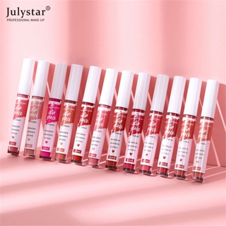 JULYSTAR Fafamoon Non-Stick Cup Lip Glaze Matte Fog Surface Liquid ลิปกลอสไม่ซีดจาง Multi-Color Lip Makeup Beauty Cosmetics