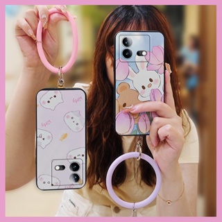 heat dissipation creative Phone Case For VIVO IQOO Neo8/Neo8 Pro funny texture advanced hang wrist solid color couple Cartoon