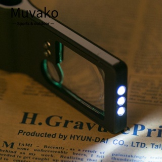 Muvako แว่นขยาย แบบพกพา ไฟ Led 4 ดวง มัลติฟังก์ชั่น ตรวจจับสกุลเงิน 55X